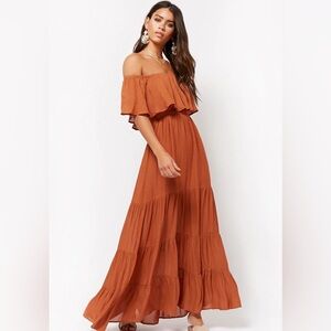 Forever 21 Off-Shoulder Rust Dress